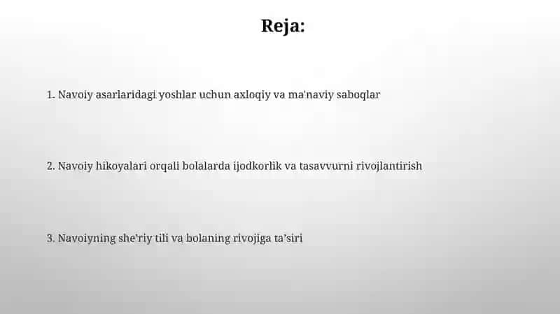 Navoiy asarlarining bolalarga oʻrni 2