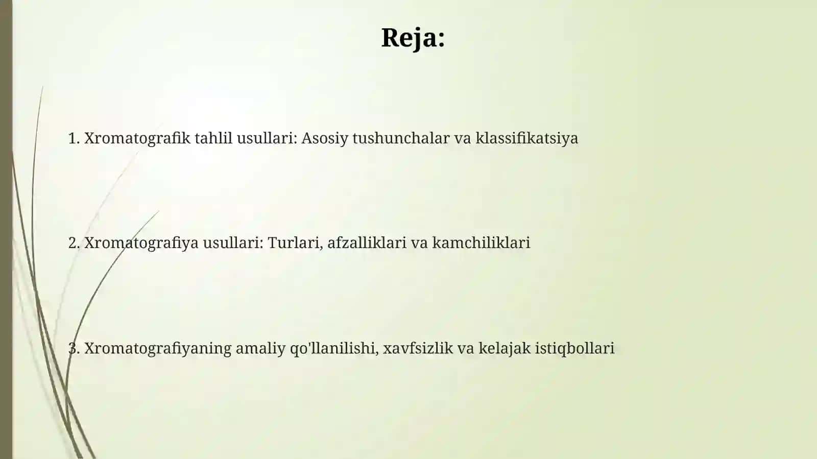 Xromatografik tahlil usullari va ularning klassifikatsiyalanishi 2