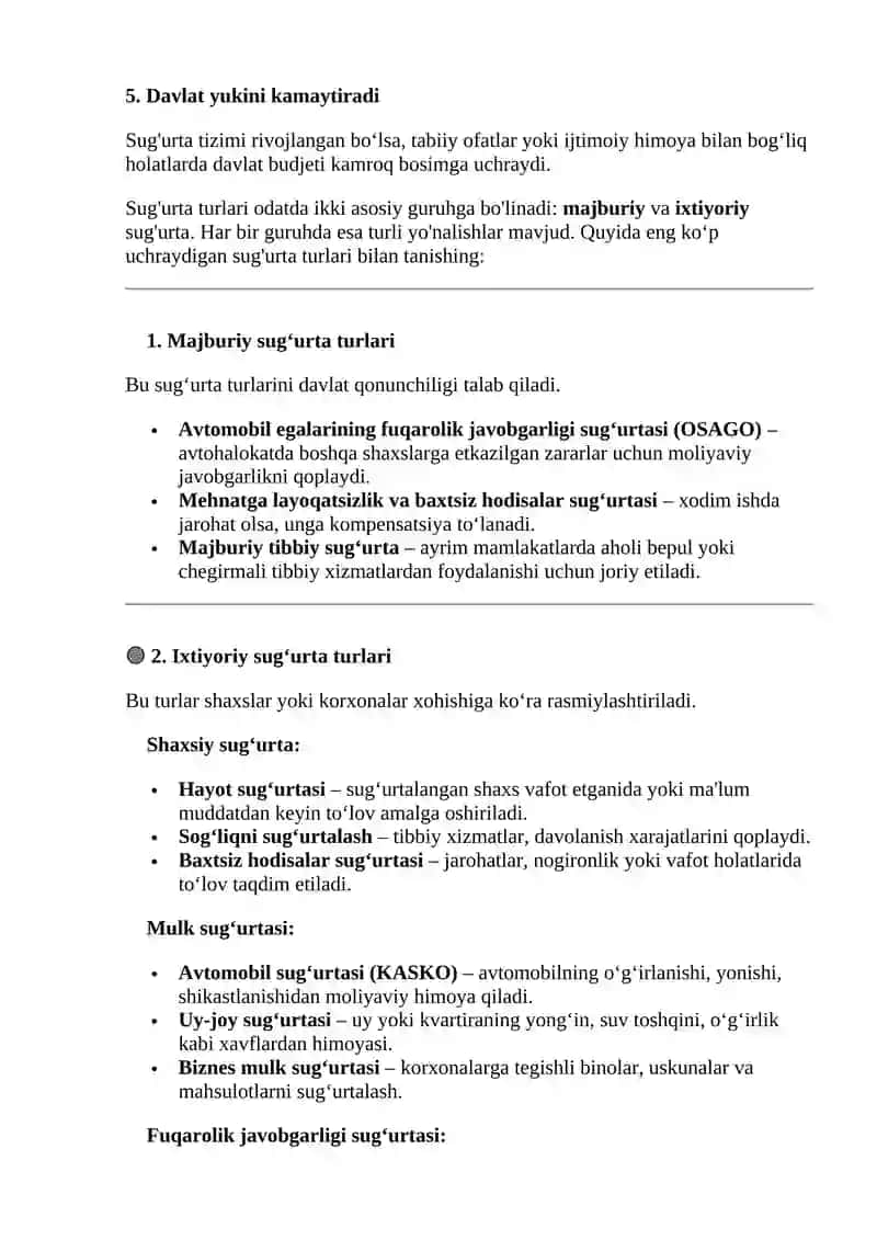 Sug'urta xizmatlari 2