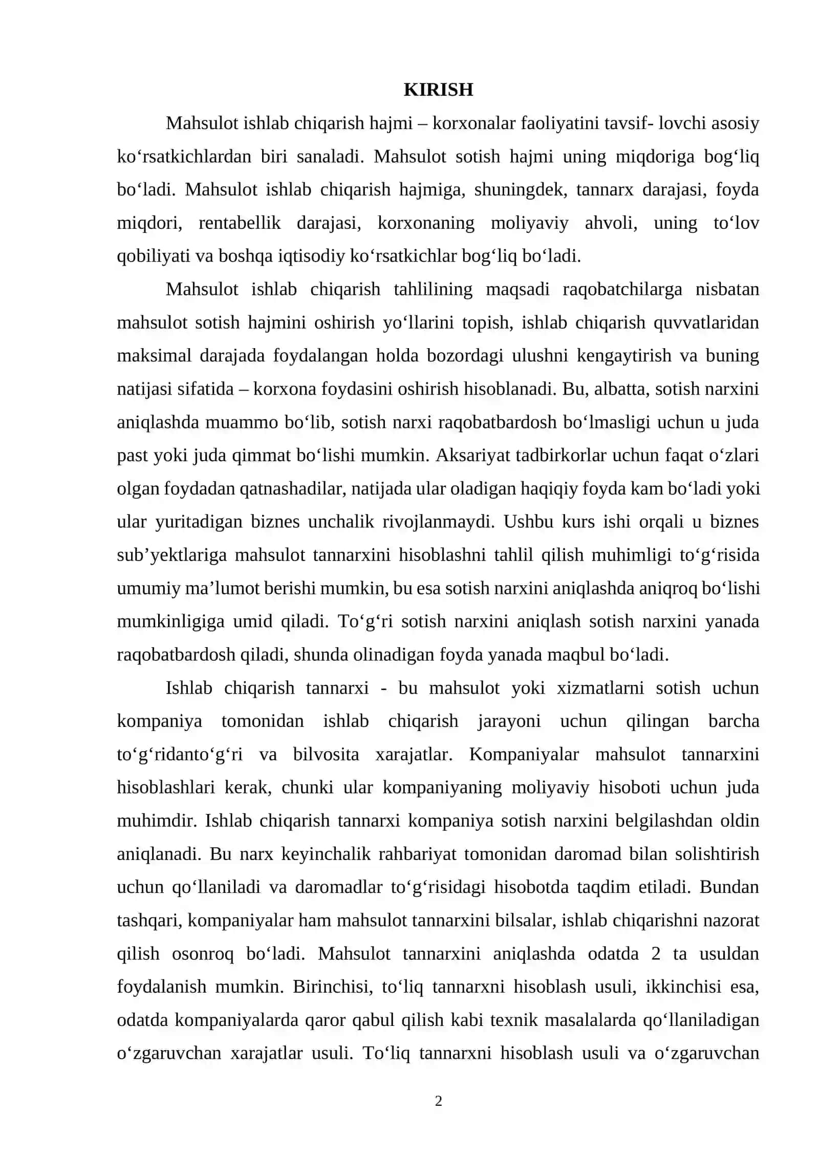 MAHSULOT SOTISH HAJMI VA UNING DINAMIKASINI TAHLILI 2