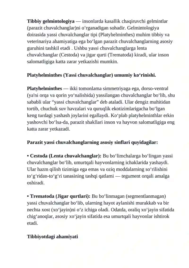 Tibbiyot Gelmintologiyasi 2