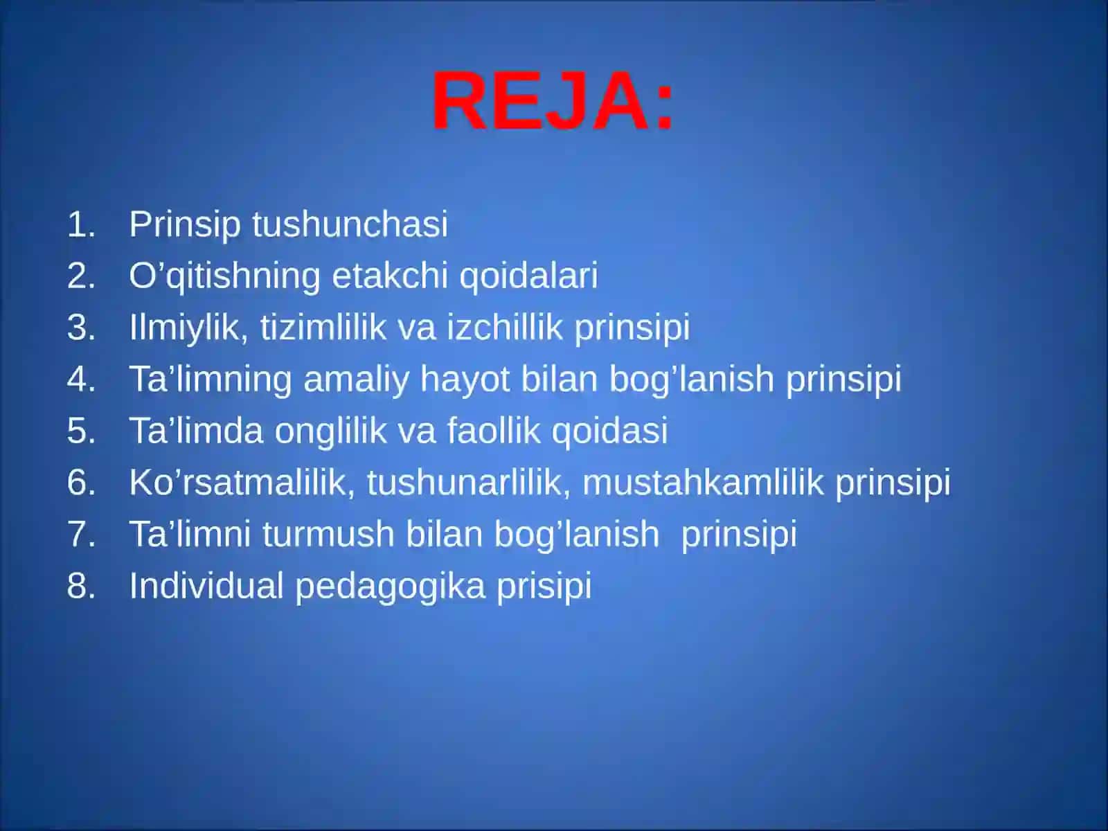 Ta'lim qonuniyatlari va tamoyillari 2