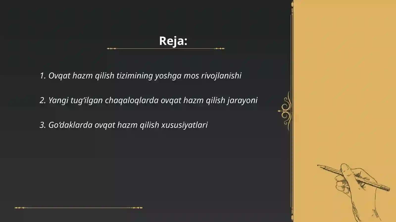Ovqat hazm qilishning yosh xususiyatlari 2