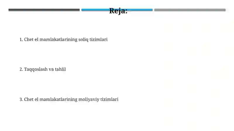 Chet el mamlakatlar moliya va soliq tizimi 2