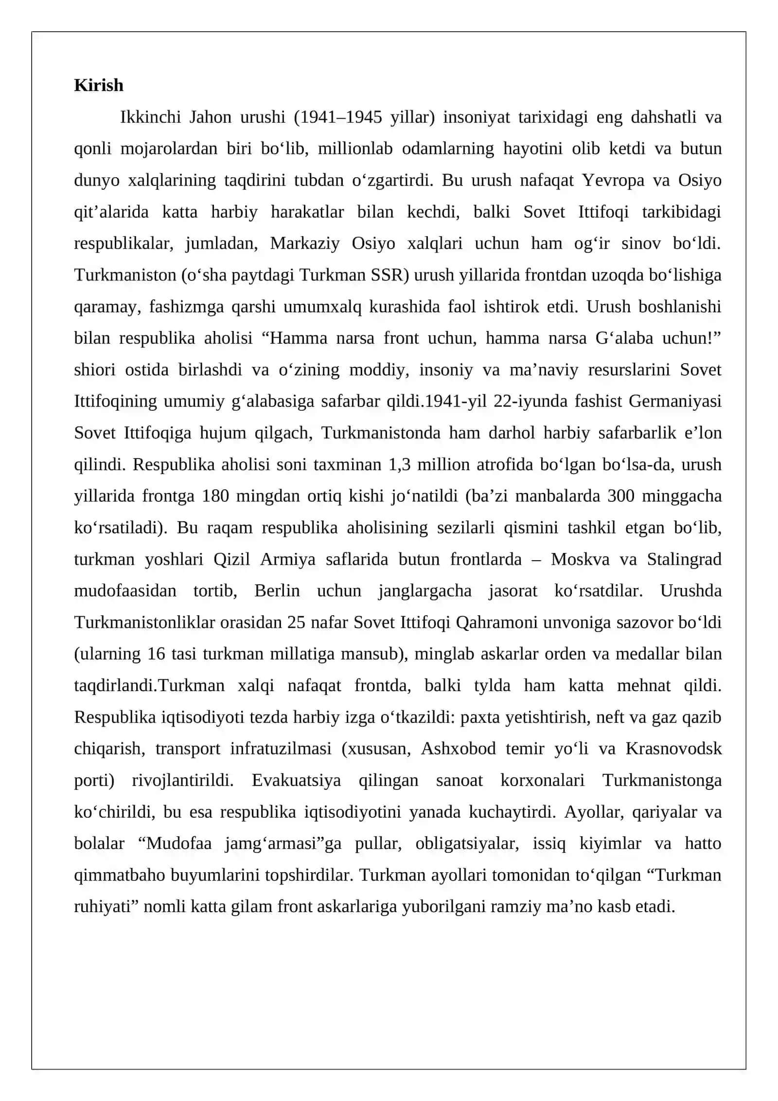 Turkmaniston Ikkinchi jahon urushi yillarida 2