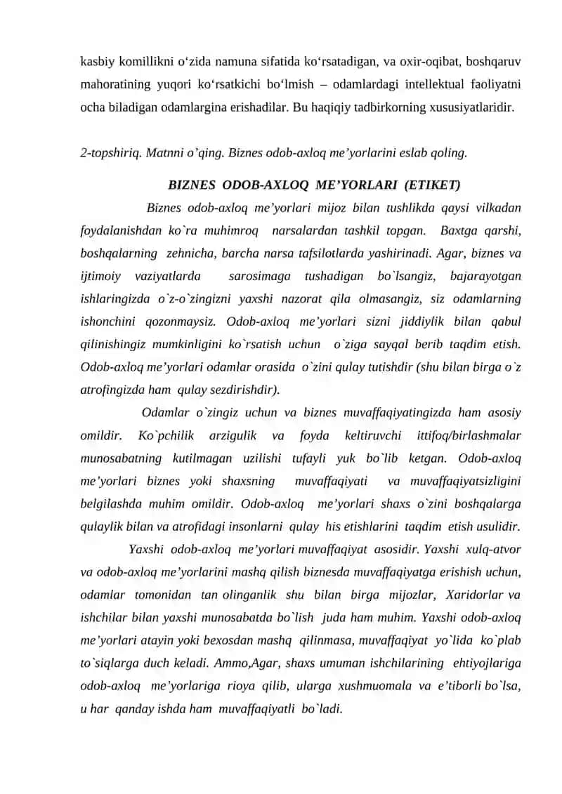 Etiket va uning xususiyatlari 2