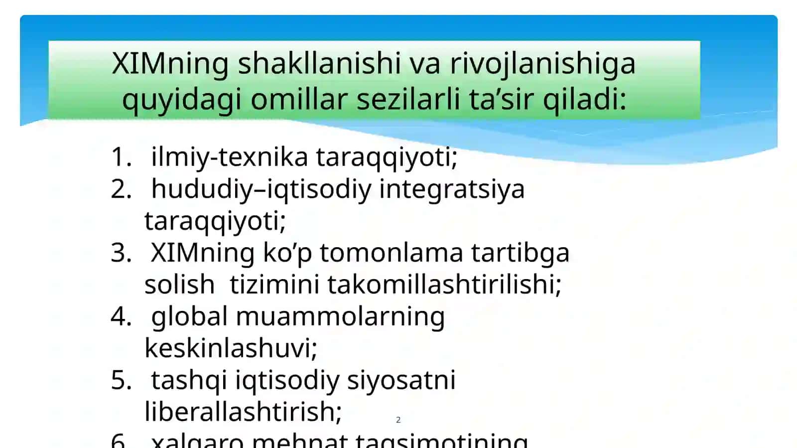 Xalqaro iqtisodiy tashkilotlar 2