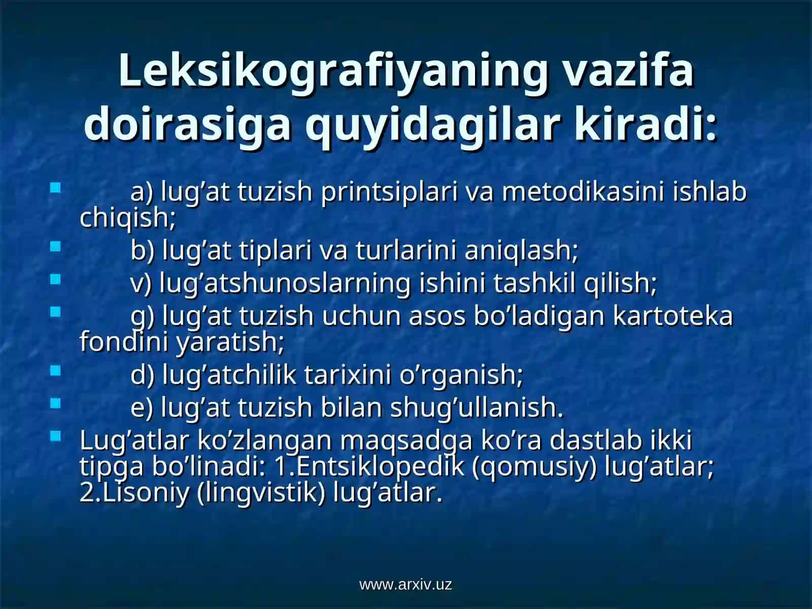 Lug’at turlari va tiplari 2