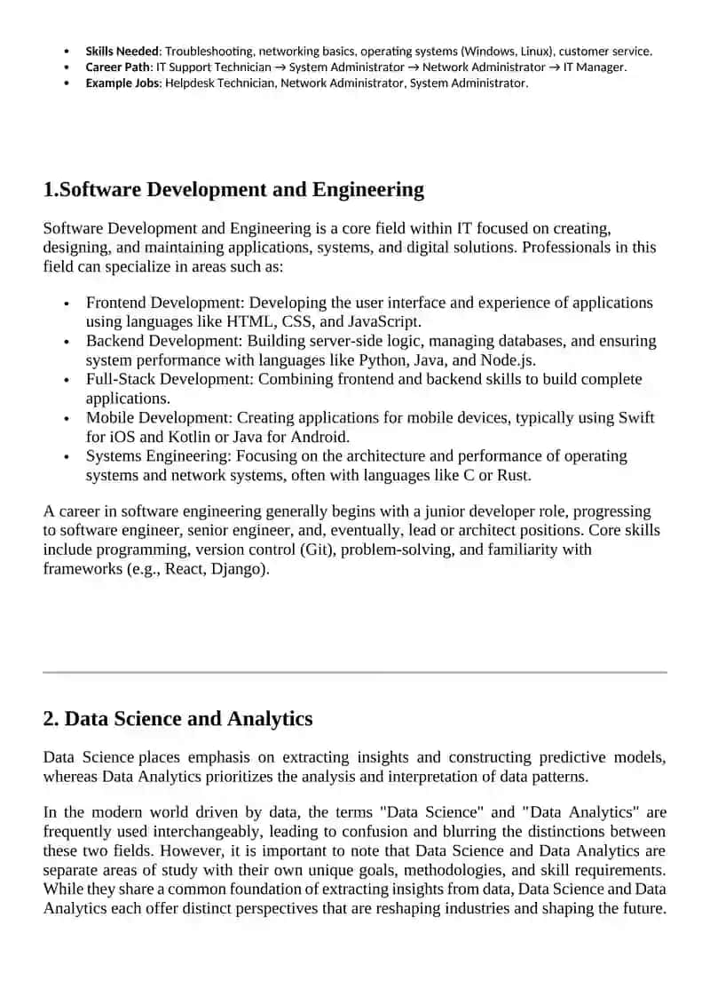 Jobs and professions. Working in the IT industry 2