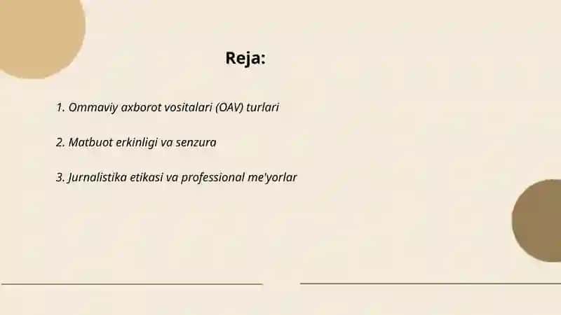 Ommaviy axborot vositalari (OAV) turlari 2
