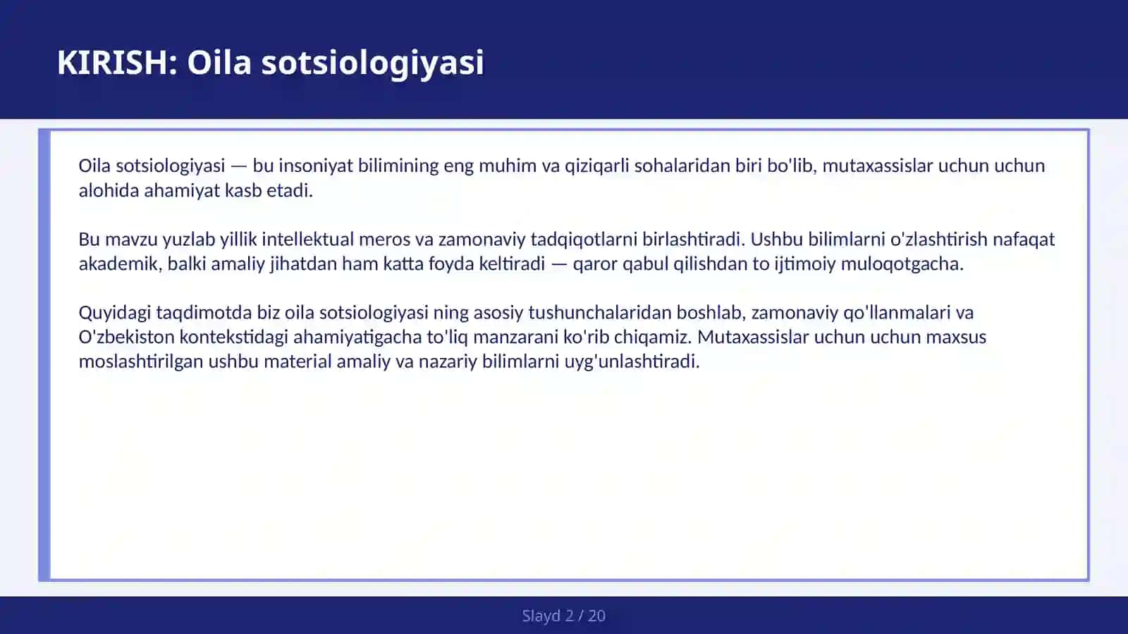 Oila sotsiologiyasi 2
