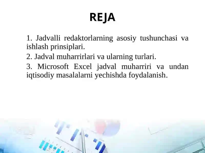 JADVAL REDAKTORLARIDAN IQTISODIY MASALALARNI YECHISHDA FOYDALANISH 2