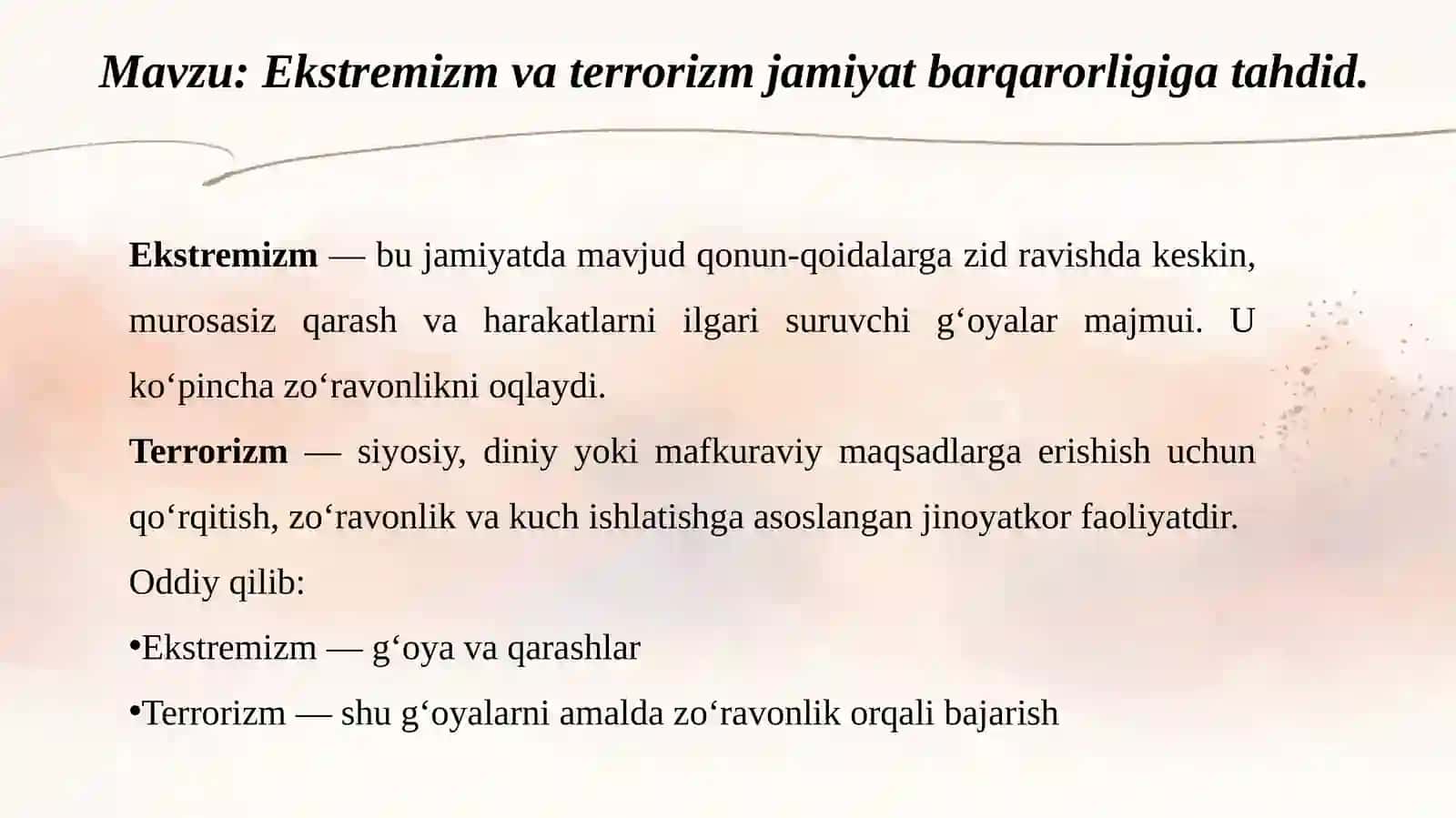 Ekstremizm va terrorizm jamoyat barqarorligi gatahdid 2