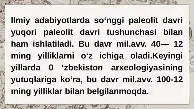 So'nggi paleolit davri manzilgohlari 2