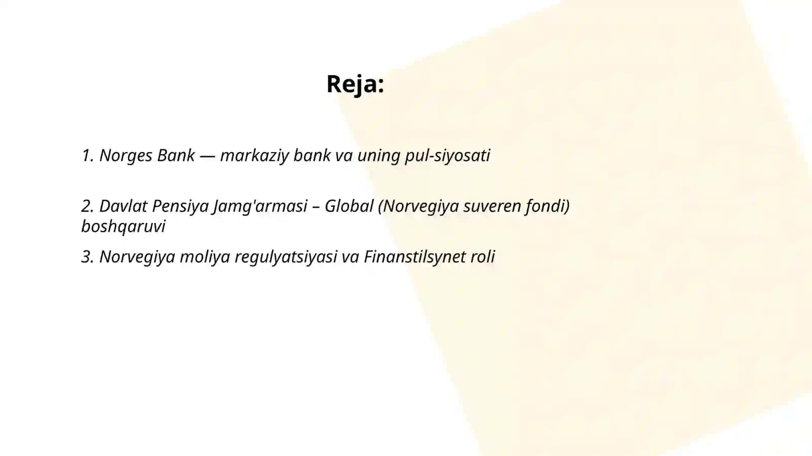 Norvegiya moliya tizimi 2