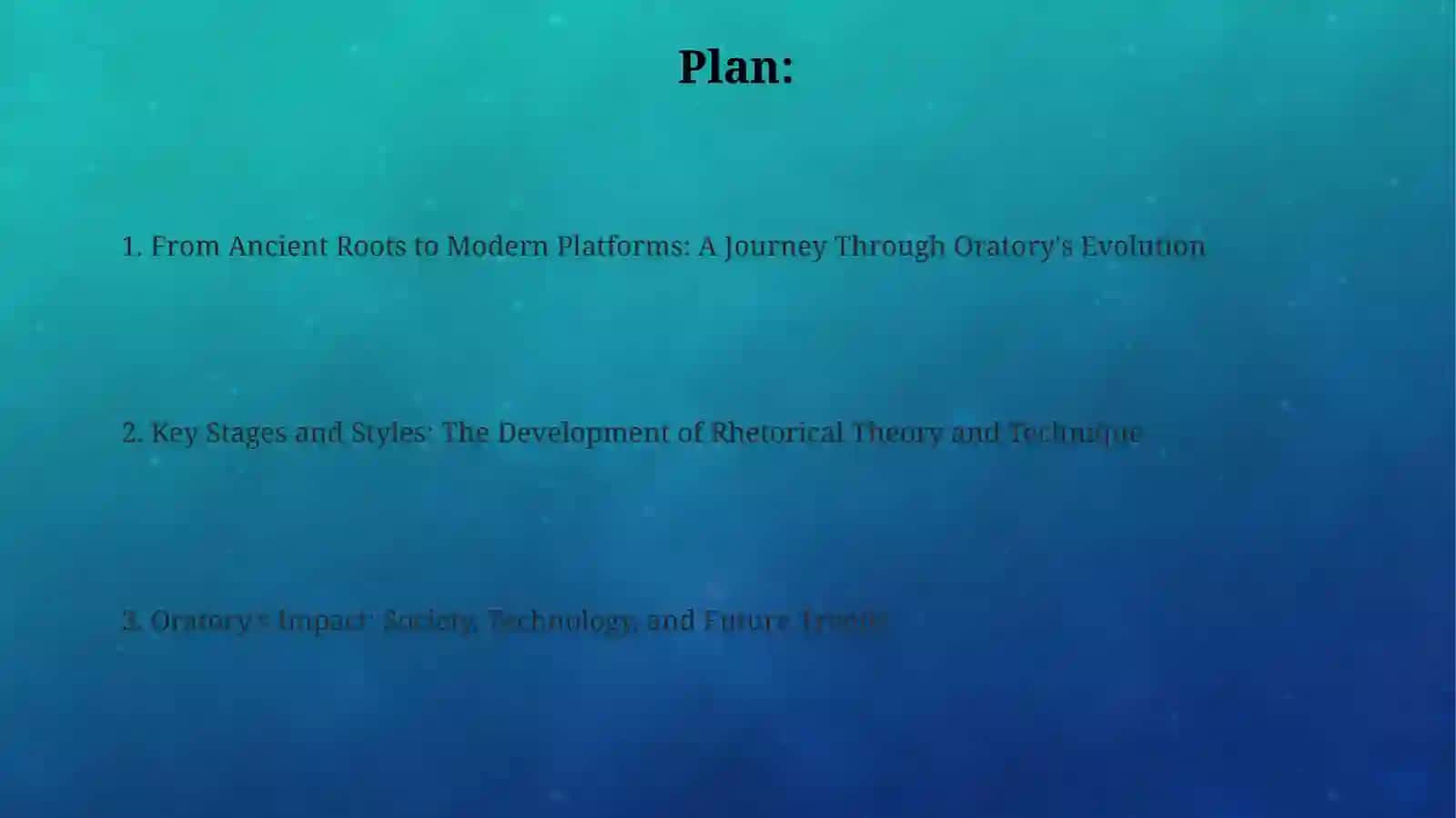 Oratory's Evolution 2