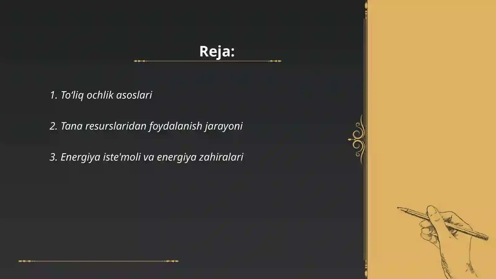 Toʻliq ochlik asoslari 2