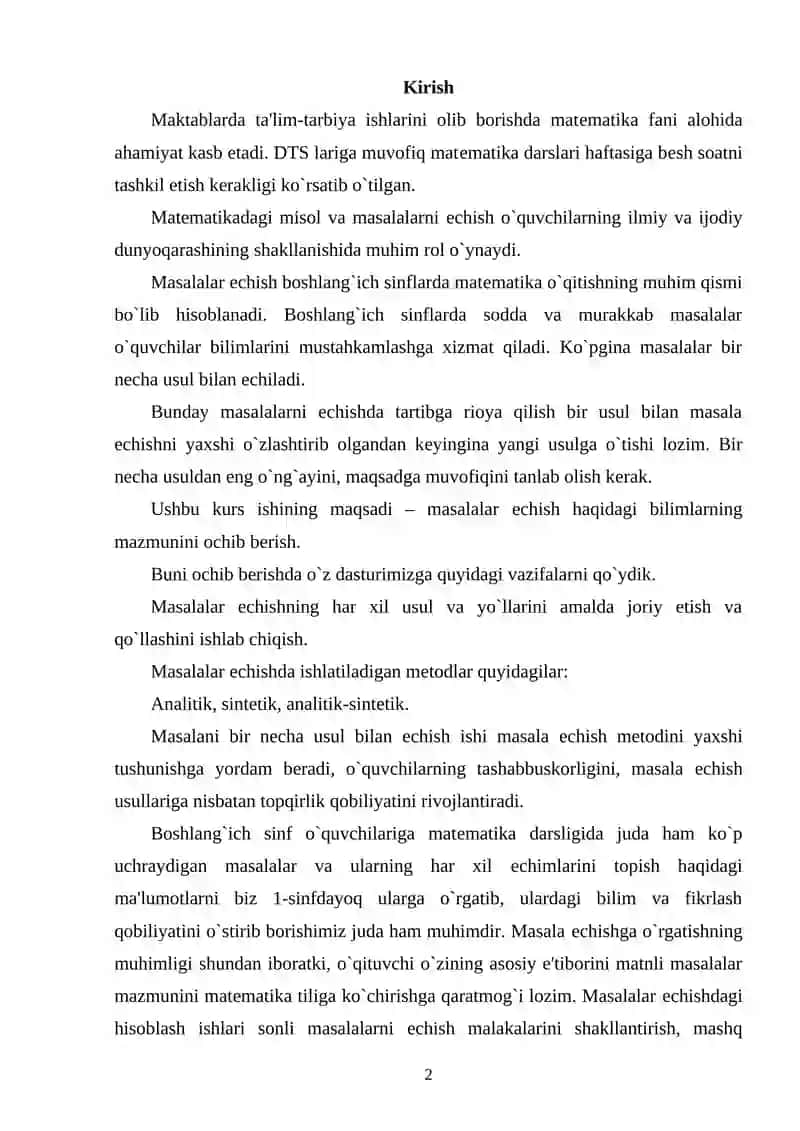 O`quvchilarda masala yechish uquvini shakllantirish 2