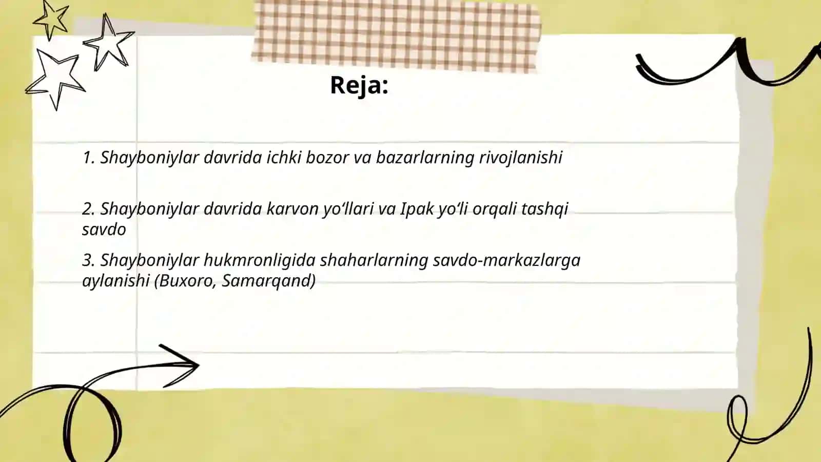 Shayboniylar davrida ichki va tashqi savdo 2