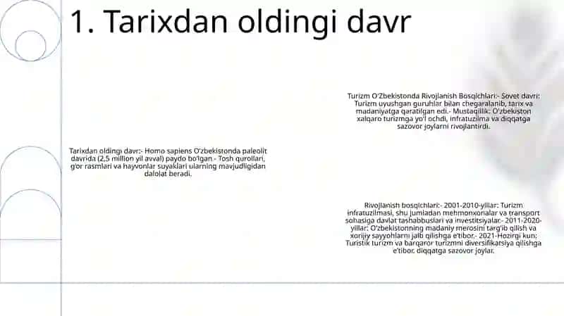 Turizm O'Zbekistonda Rivojlanish Bosqichlari 2