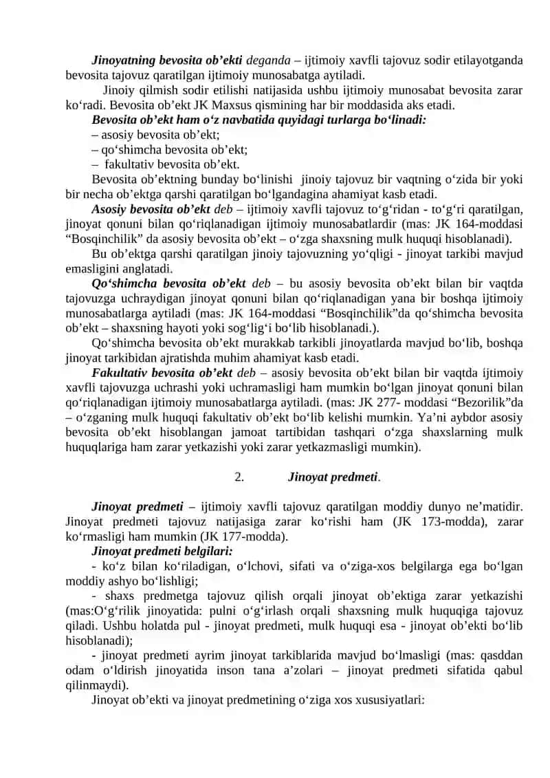 Jinoyat ob’ekti 2