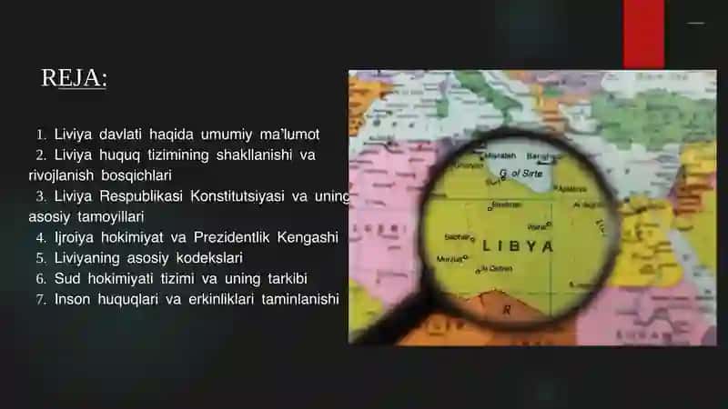 LIVIYA MAMLAKATI HUQUQ TIZIMINI O’RGANISH 2