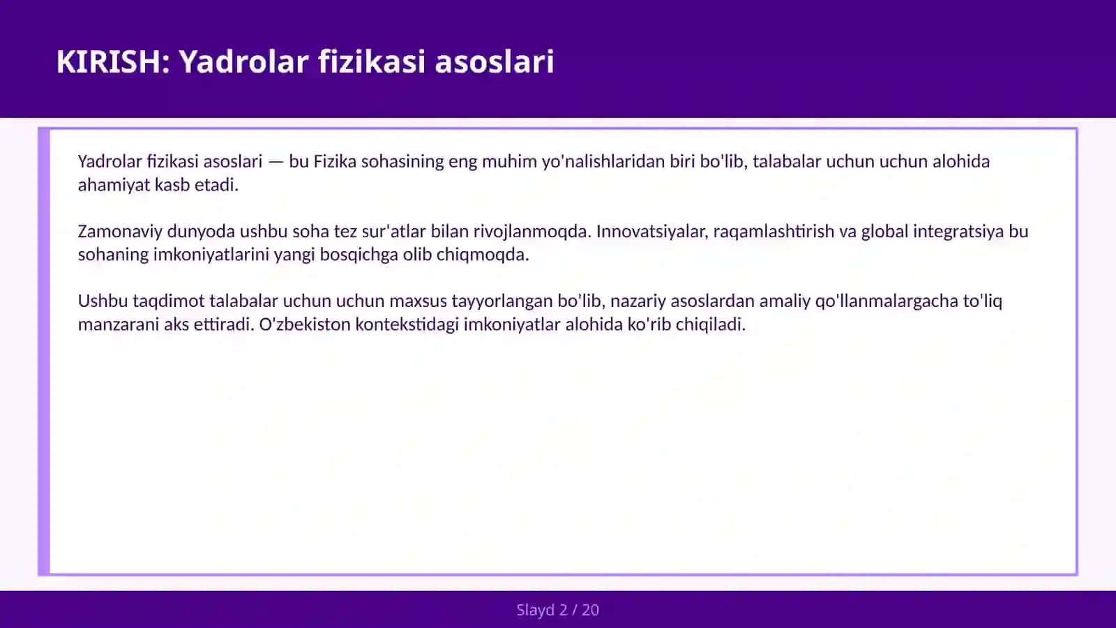 Yadrolar fizikasi asoslari 2