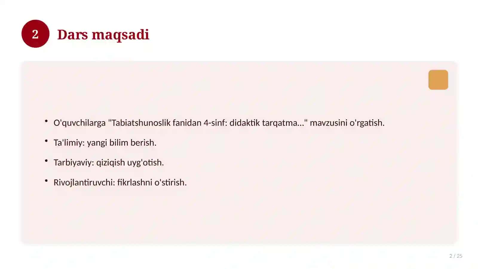 Tabiatshunoslik fanidan 4-sinf: didaktik tarqatma materiallar 2