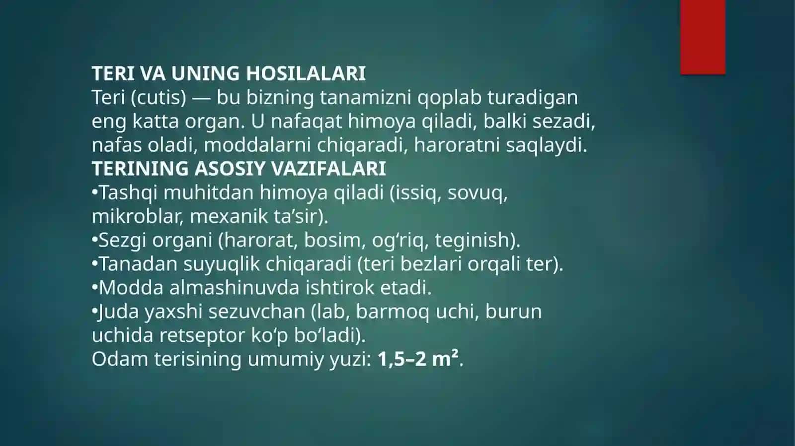 TERI VA UNING HOSILALARI 2