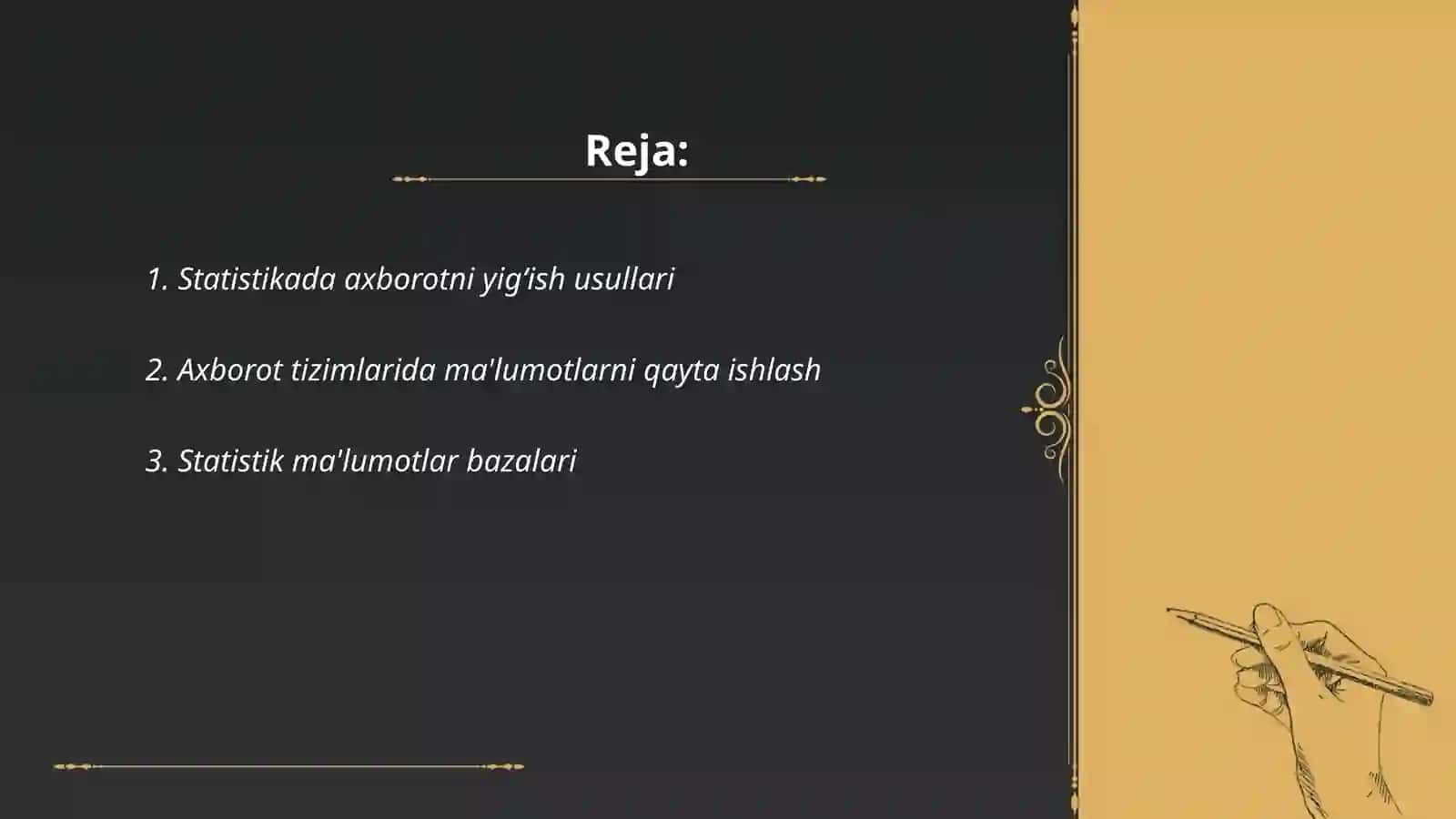 Statistikada axborot tizimlari 2