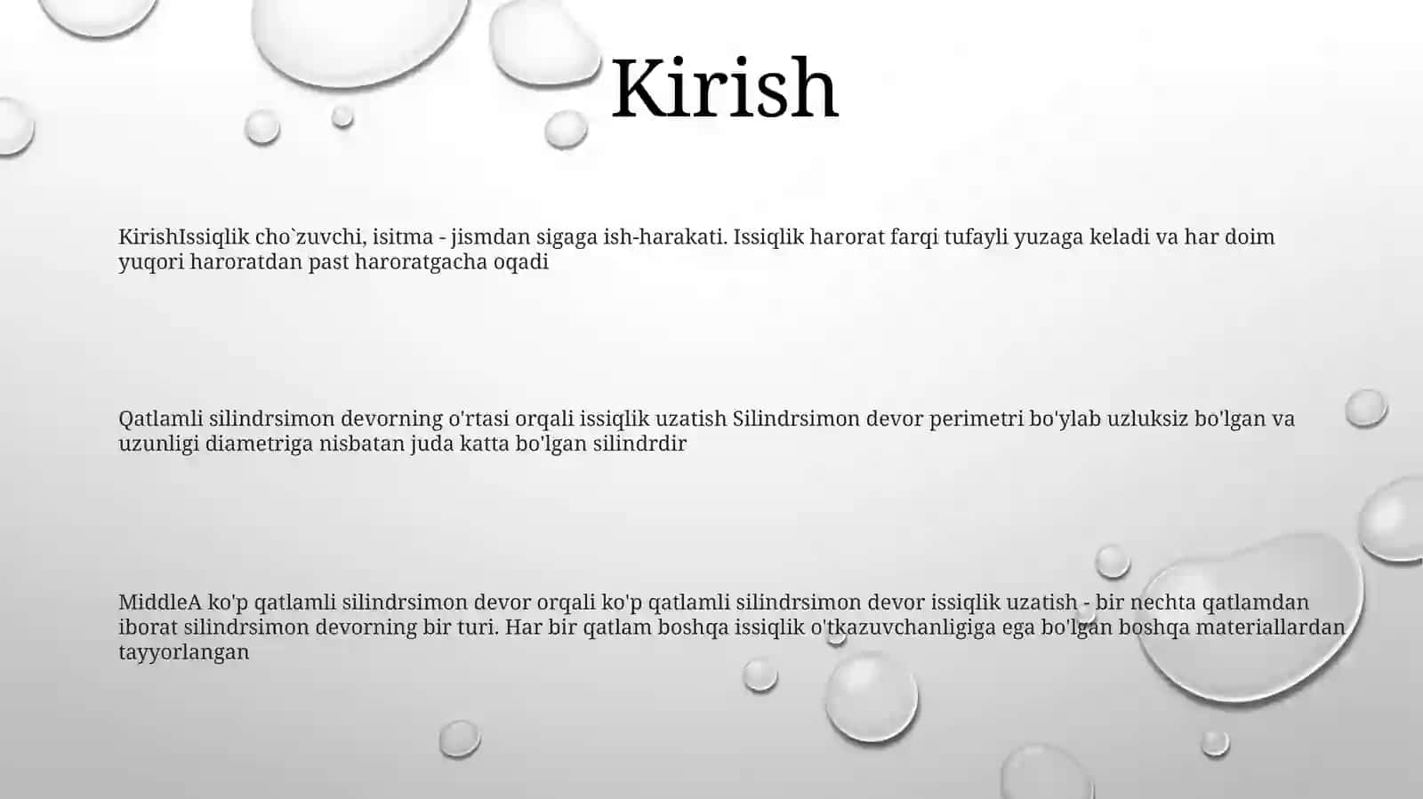 KoʻP Qatlamli Slindrik Devor OrqaliIssiqlikUzatish 2