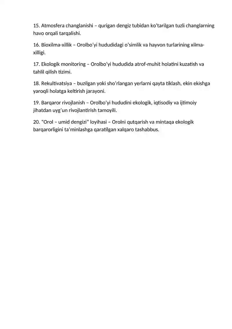 Orol va Orolbo’yi ekologiyasi 2
