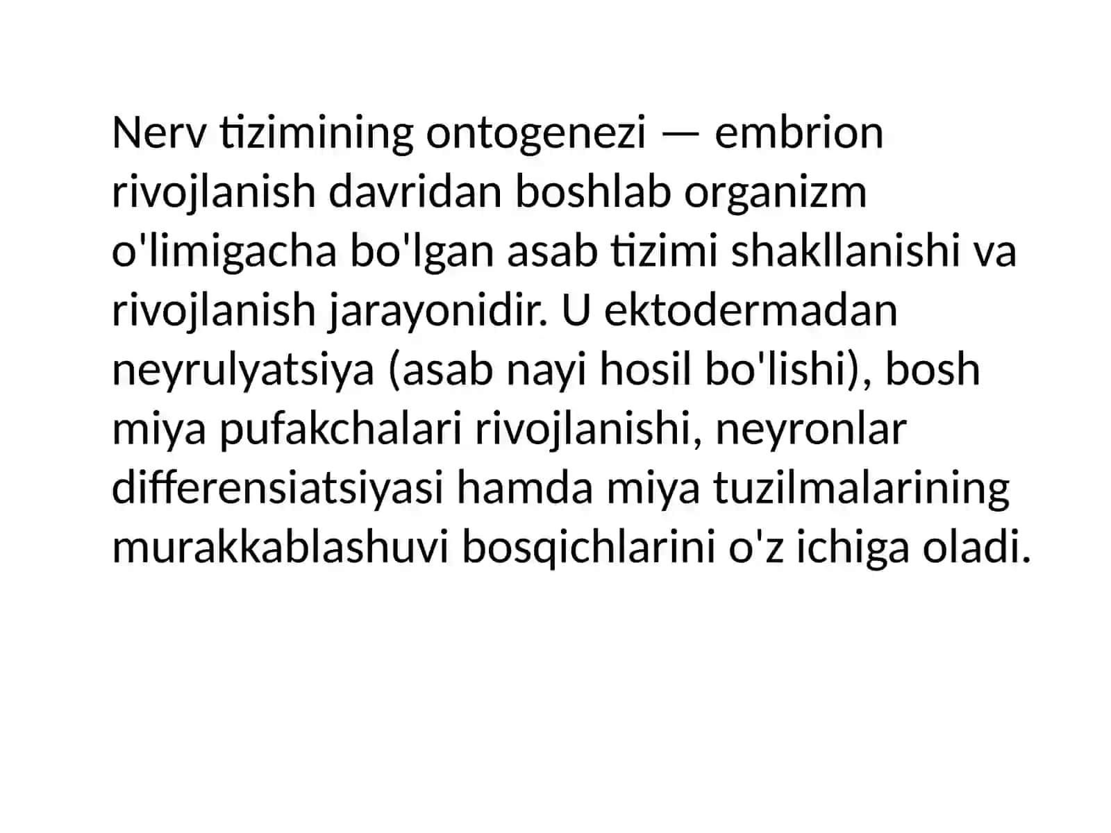 Nervsistemasi ontogenezi 2