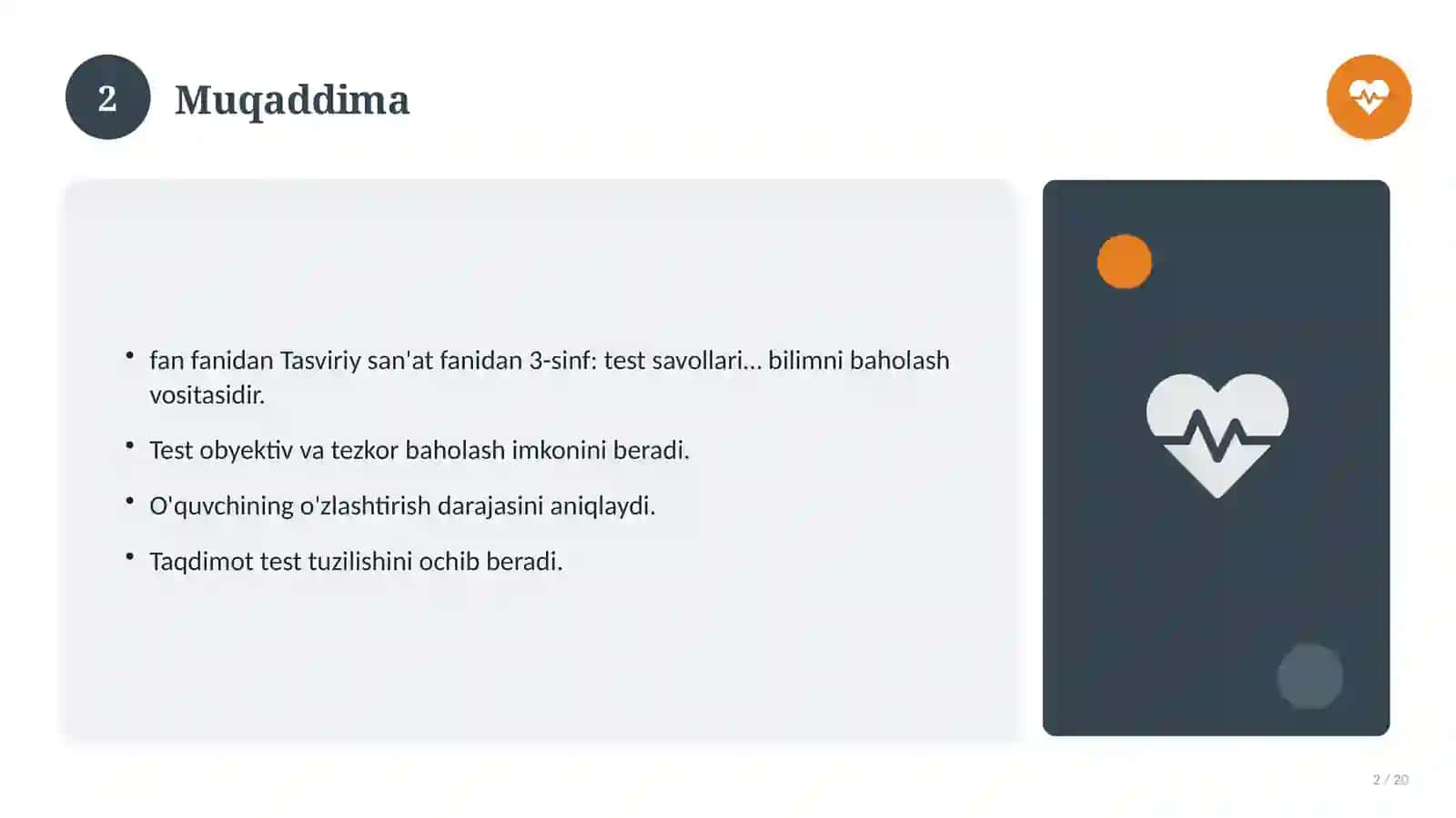 Tasviriy san'at fanidan 3-sinf: test savollari to'plami 2