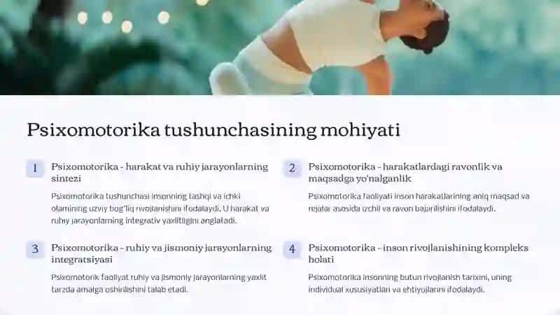 Psixomotorika tushunchasi 2