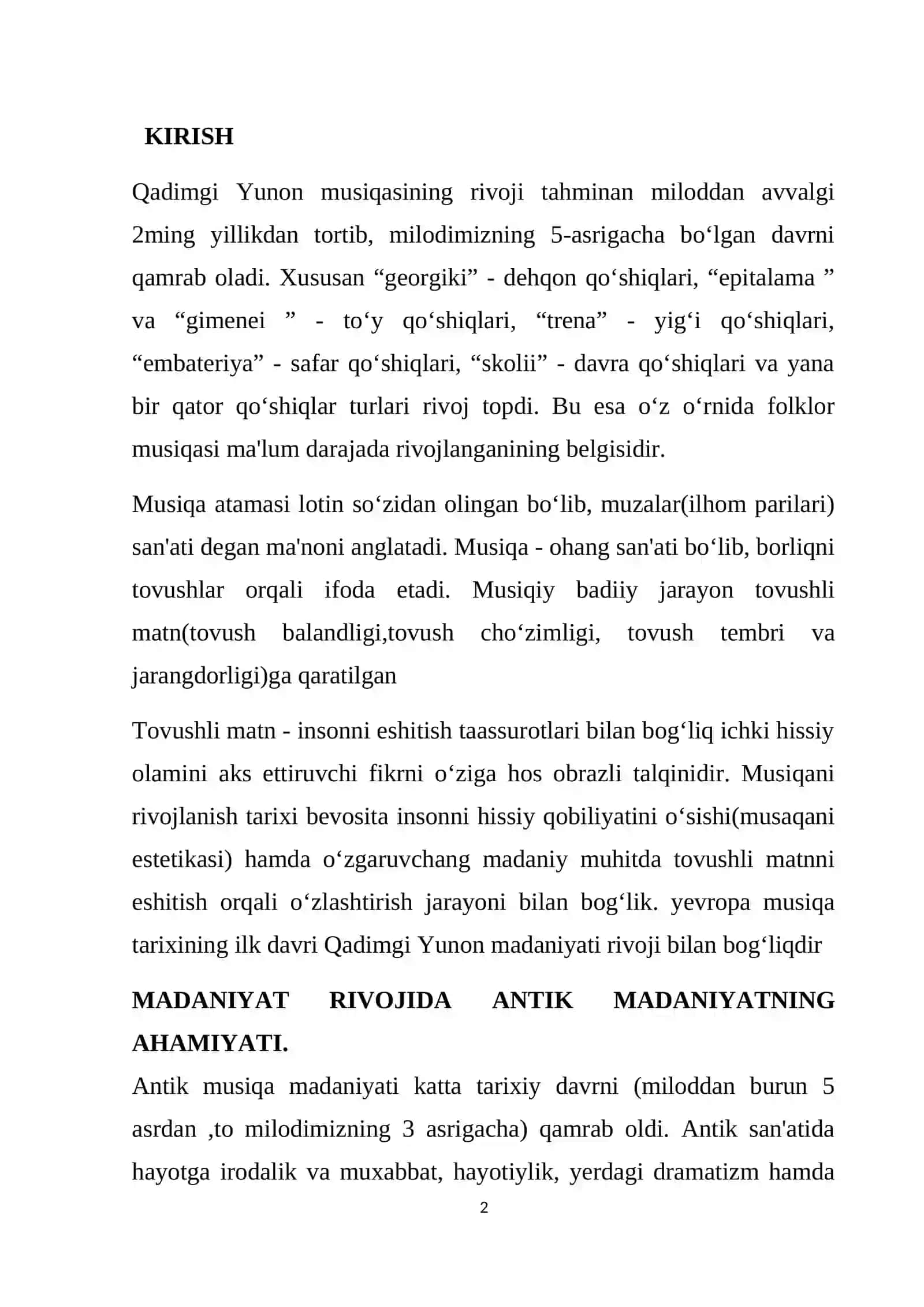Musiqa tarixi fanida oʻrta asr musiqa san'ati 2