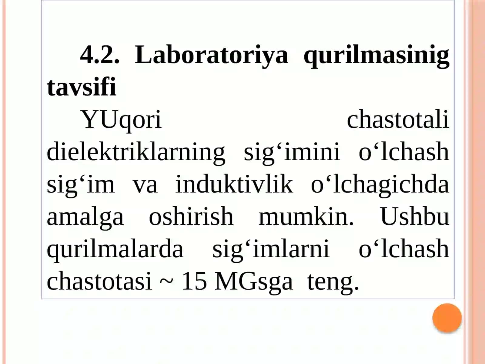 Dielektriklarning elektrofizik xususiyatlarini o‘lchash 2
