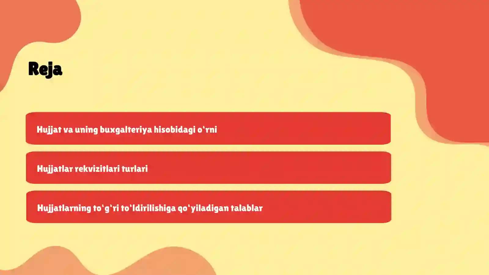 Hujjat rekvizitlari va ularning to’ldirilishi 2