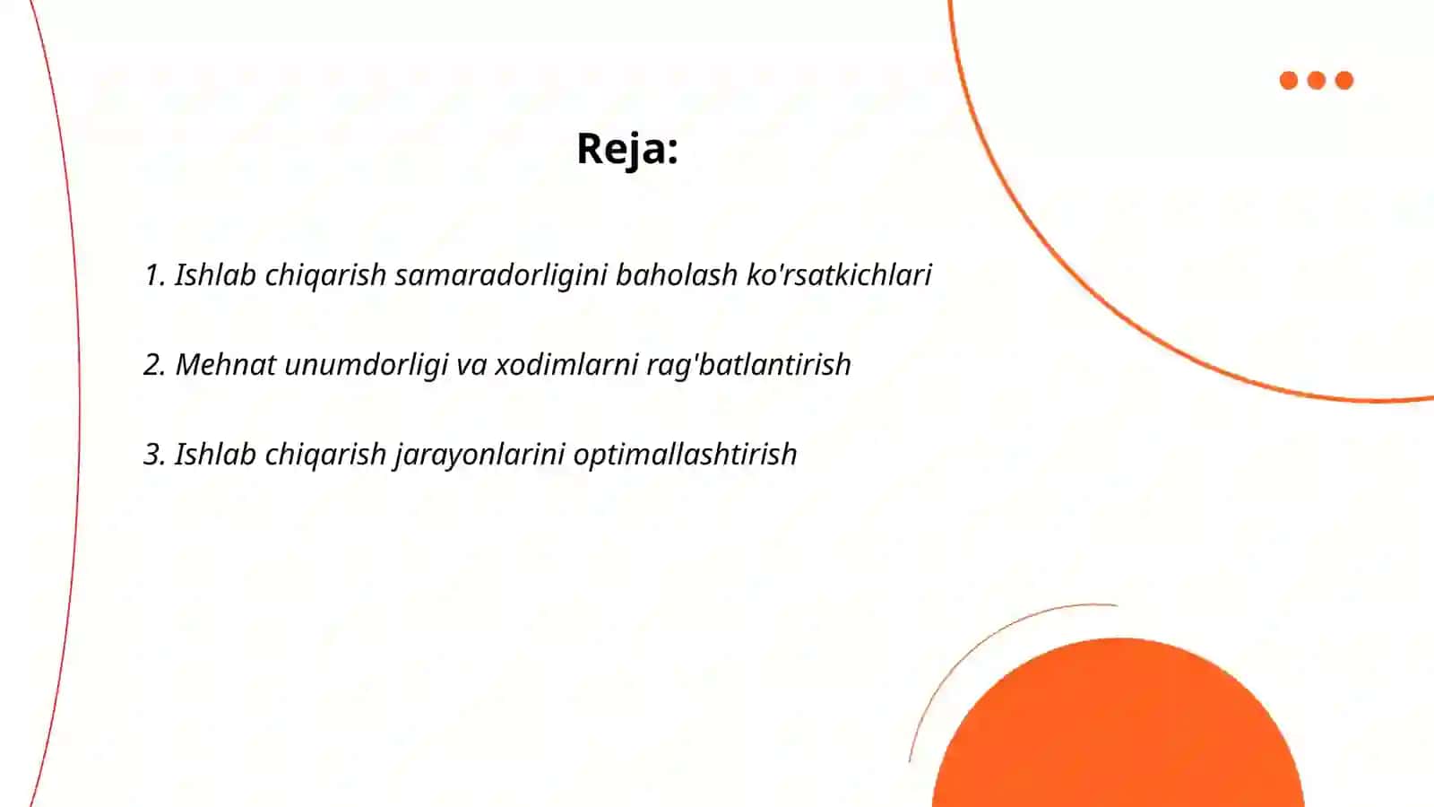 Ishlab chiqarish va samaradorlik 2