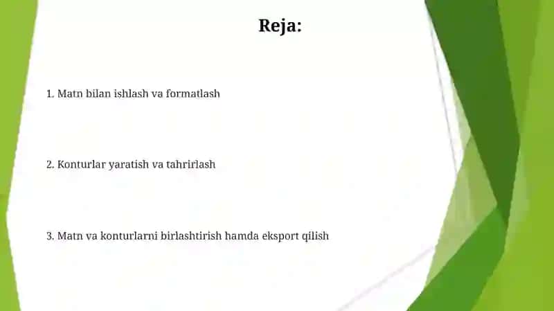 CorelDraw dasturida matn va konturlar bilan ishlash 2
