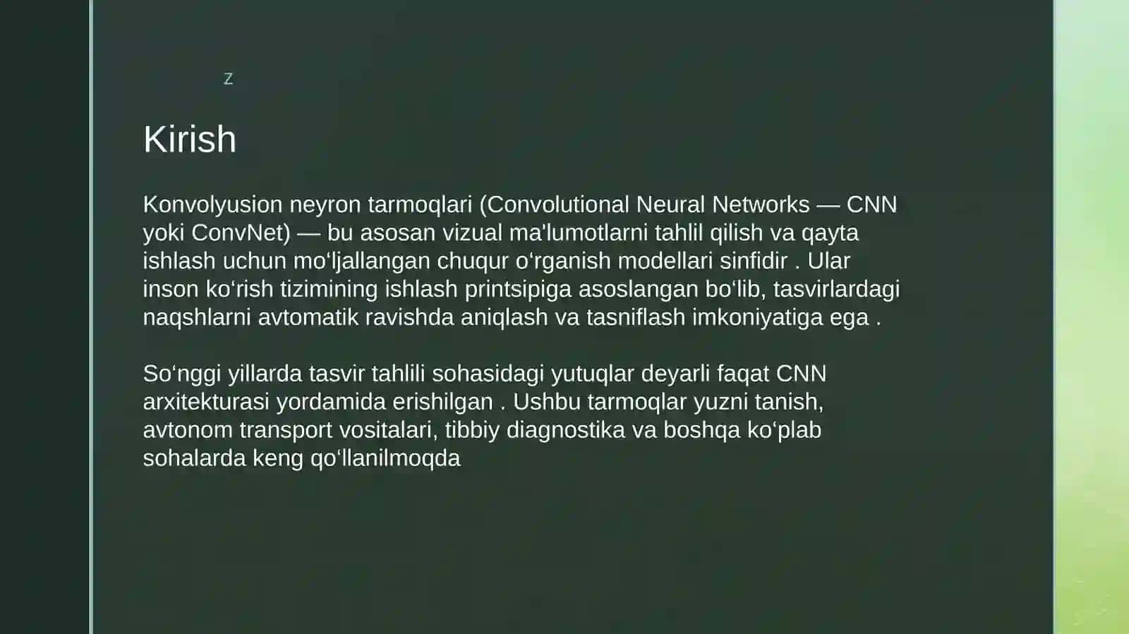 Konvolyusion neyron tarmoq 2