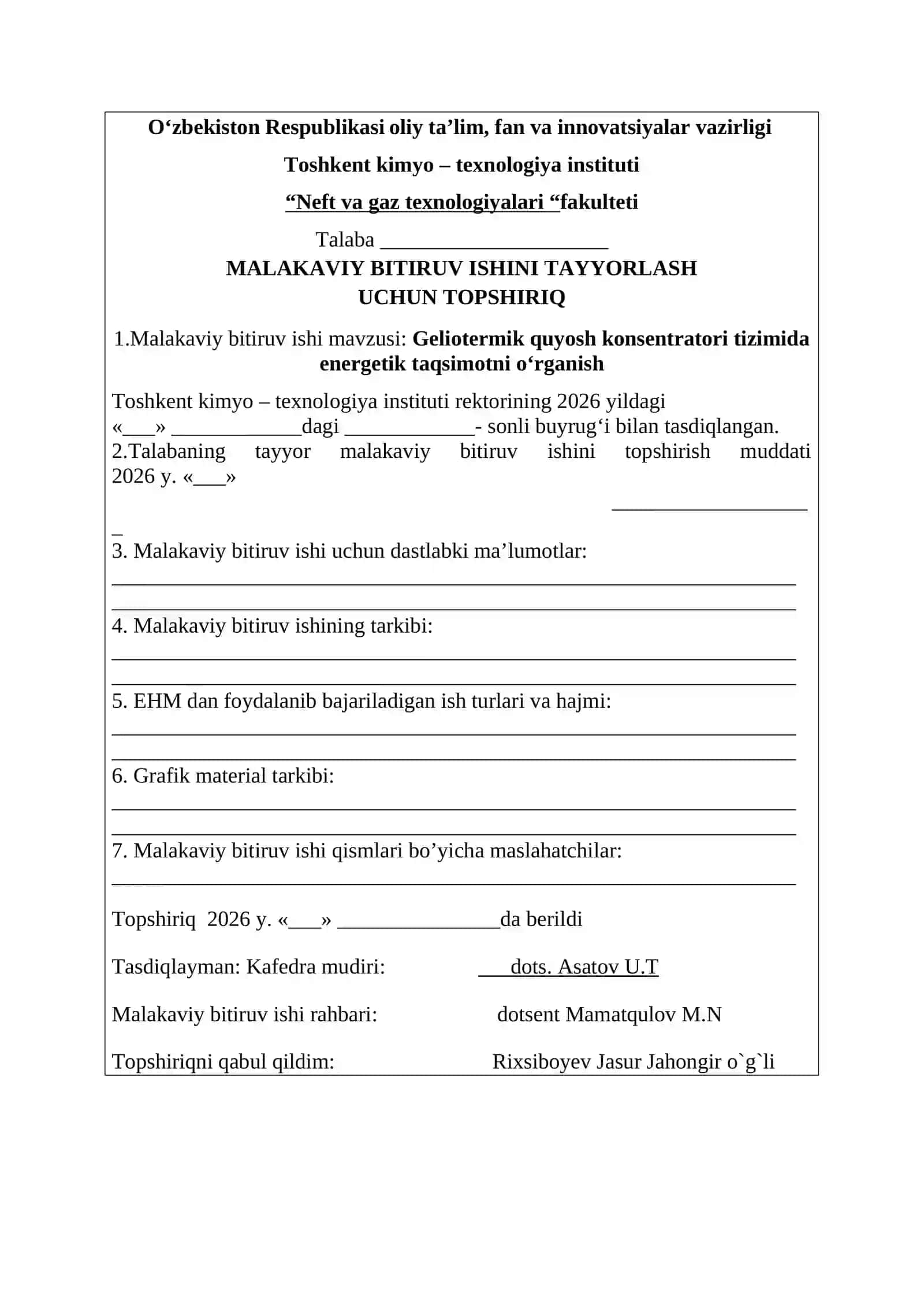 MALAKAVIY BITIRUV ISHINI TAYYORLASH 2