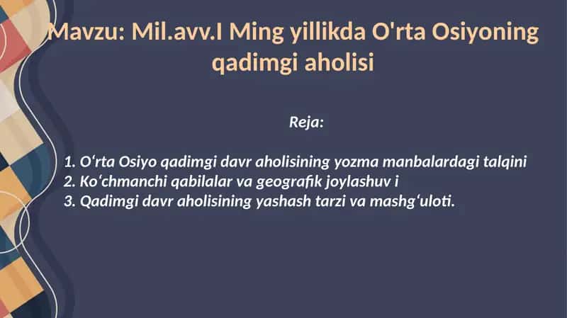 O'zbekiston tarixi fanidan tayyorlagan mustaqil ishi 2