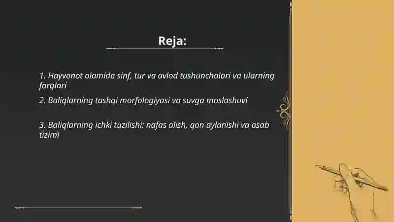 Hayvonot olamida sinf, tur va avlod 2
