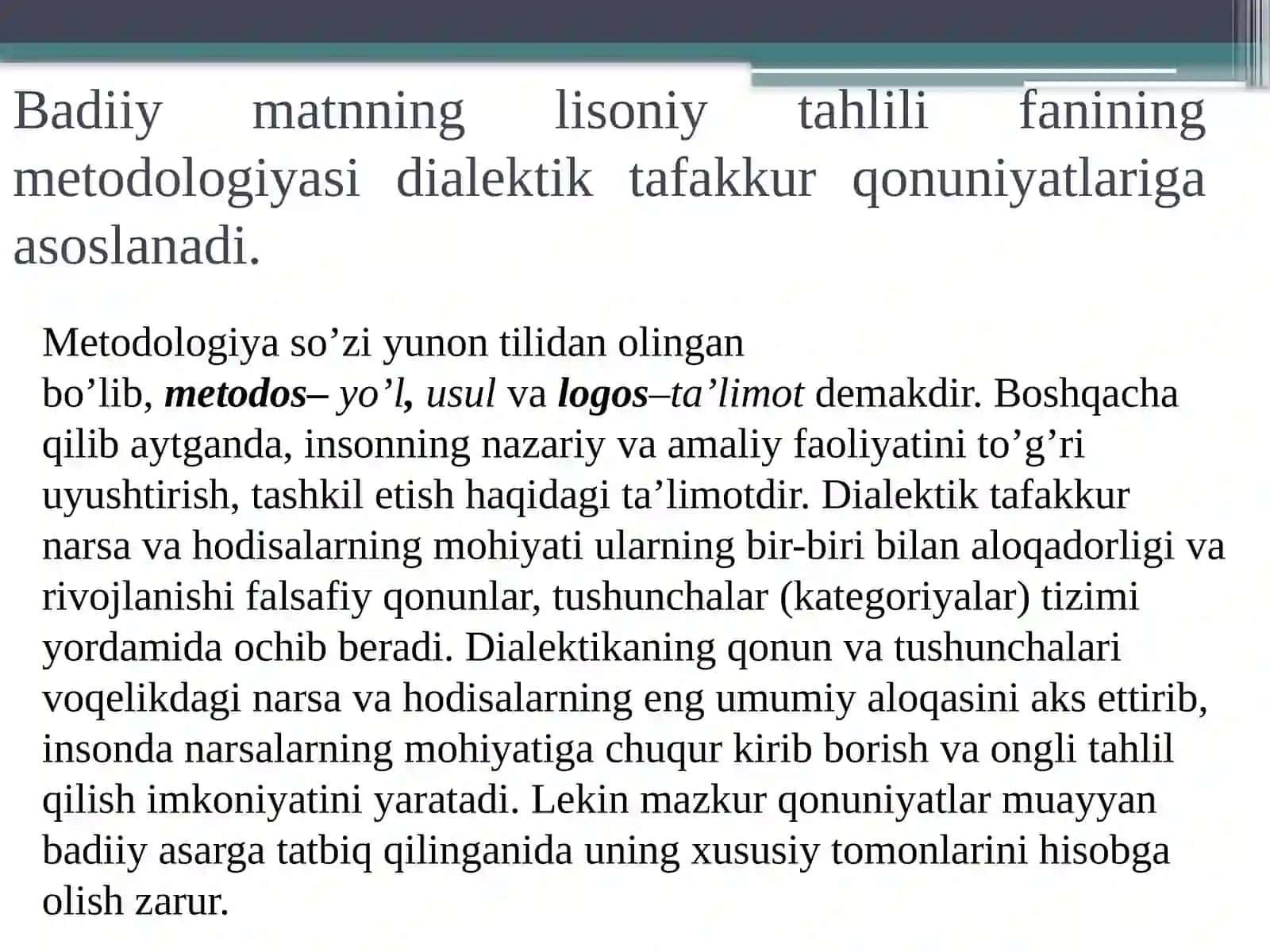 BADIIY ASAR TAHLILI VA TAMOYILLARI 2