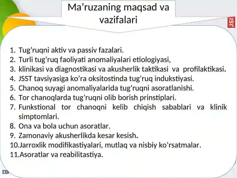 Tug’ruqni aktiv va passiv fazalari 2