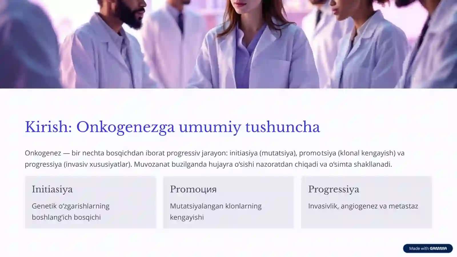 Onkogenez: Saratonning molekulyar asoslari 2