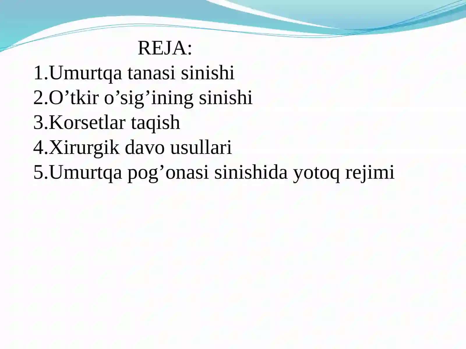 Umurtqa pogʻonasi shikastlanishi 2