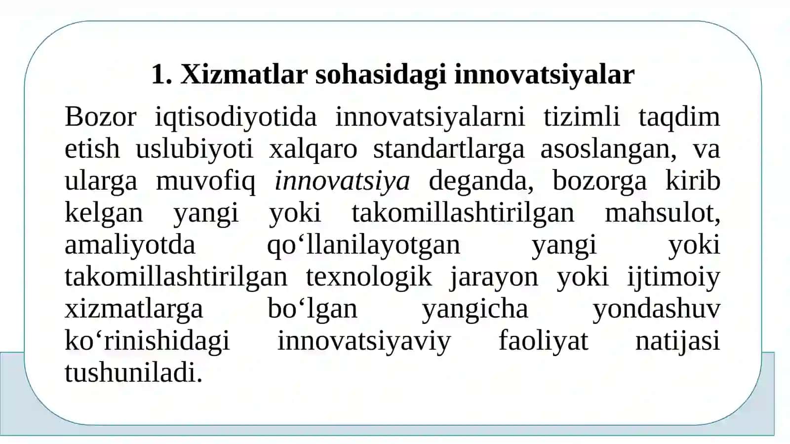 Sifat standartlarini joriy etish 2