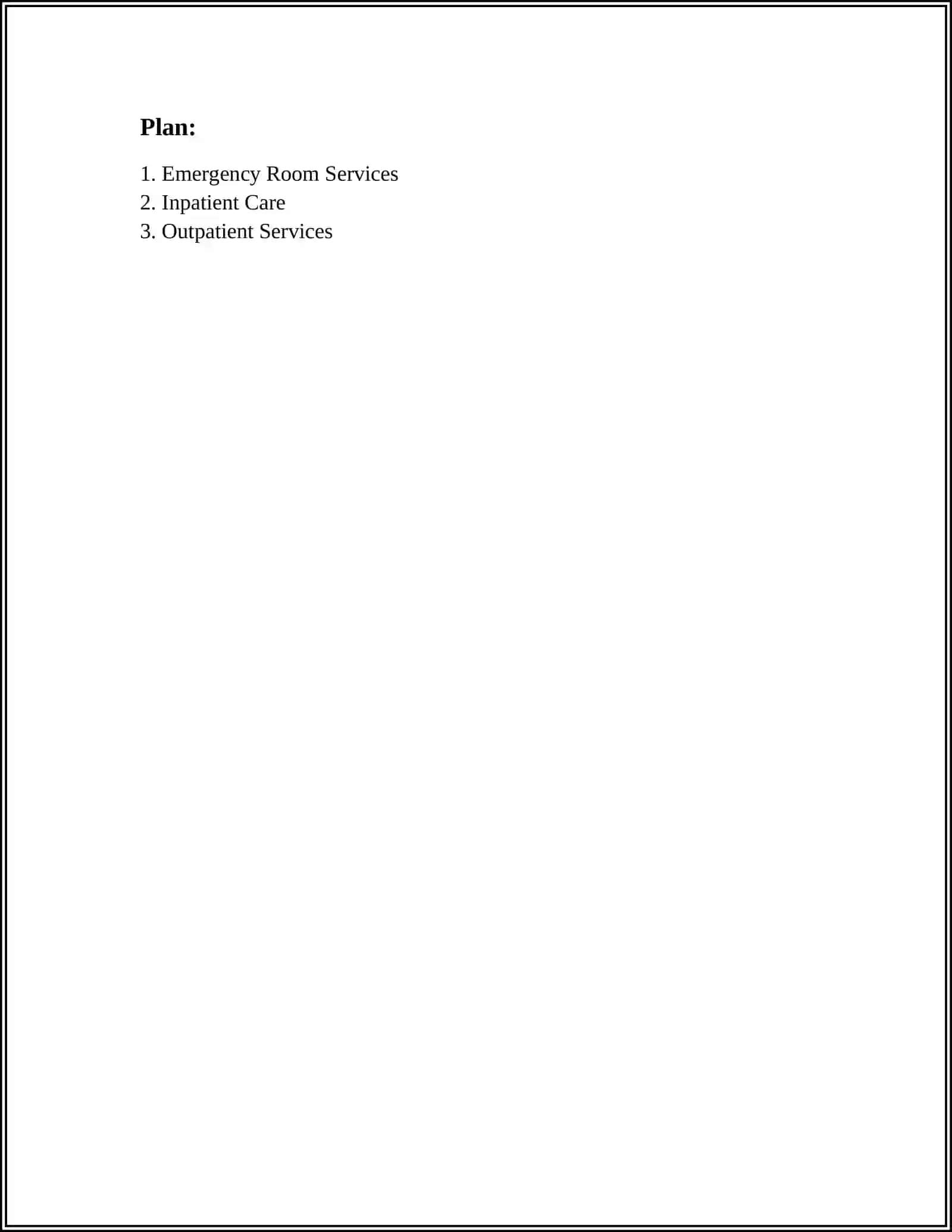 REFERAT Theme: HOSPITAL SERVICES 2